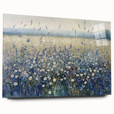 Abstract floral acrylic glass artwork showcasing vibrant colors and intricate patterns, viewed from the side, highlighting its modern design and glossy finish. Perfect for contemporary home decor.