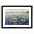 Abstract floral design framed in a sleek black mat, showcasing vibrant colors and intricate patterns, ideal for modern home decor. The artwork adds a touch of elegance and sophistication to any living space, making it a perfect choice for art enthusiasts.