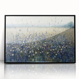 Framed black acrylic wall art featuring an abstract floral design with vibrant colors, perfect for modern home decor. Ideal for enhancing living spaces.