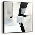 Minimalist Abstract Wall Art – Black & Gray Modern Canvas Design