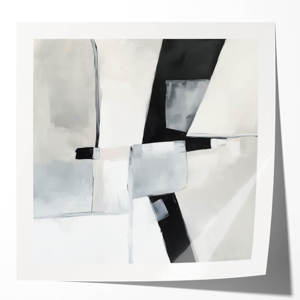 Minimalist Abstract Wall Art – Black & Gray Modern Canvas Design