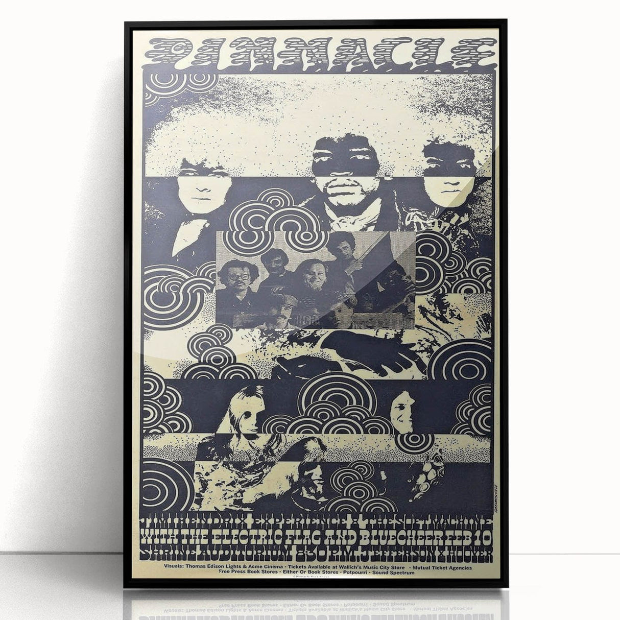 Pinnacle 1968 Concert Poster - Electric Flag & Blue Cheer