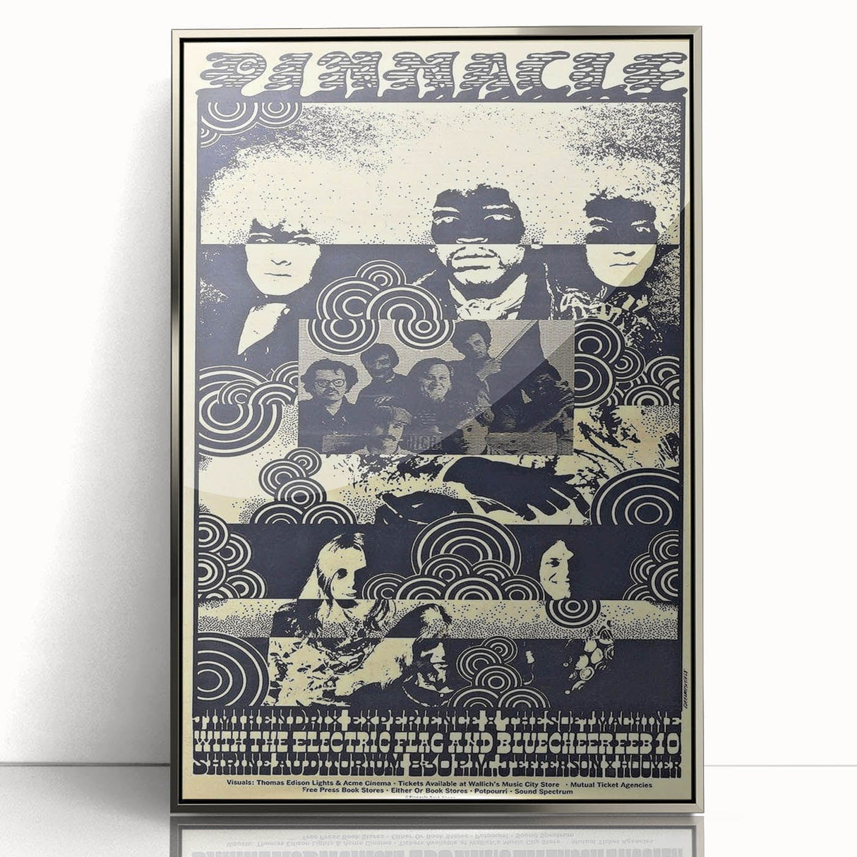 Pinnacle 1968 Concert Poster - Electric Flag & Blue Cheer