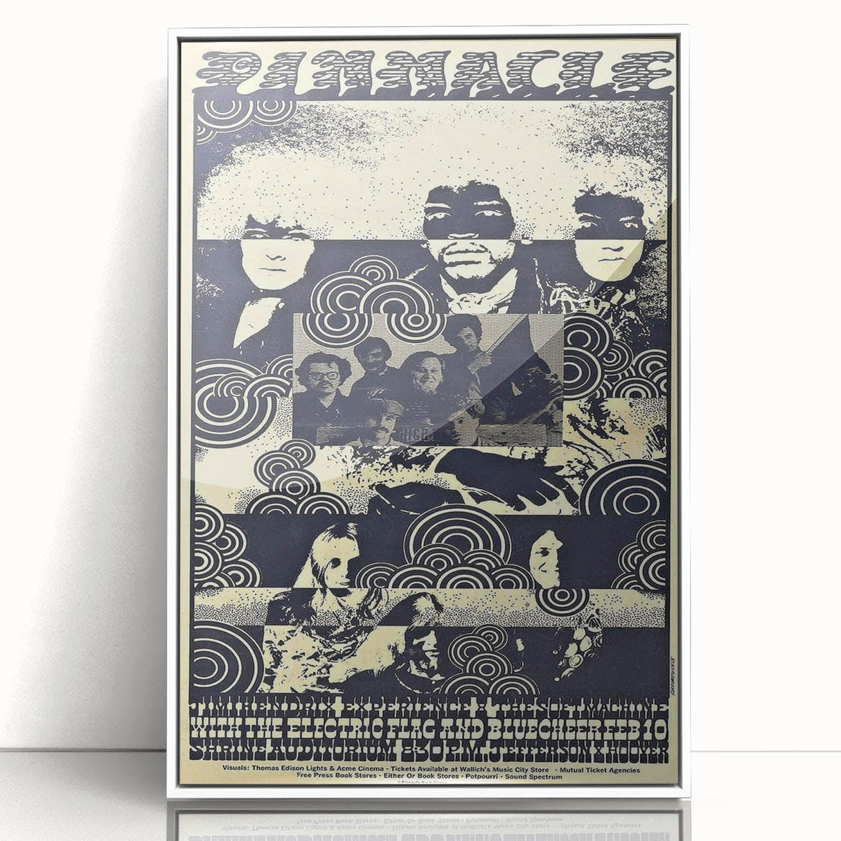 Pinnacle 1968 Concert Poster - Electric Flag & Blue Cheer