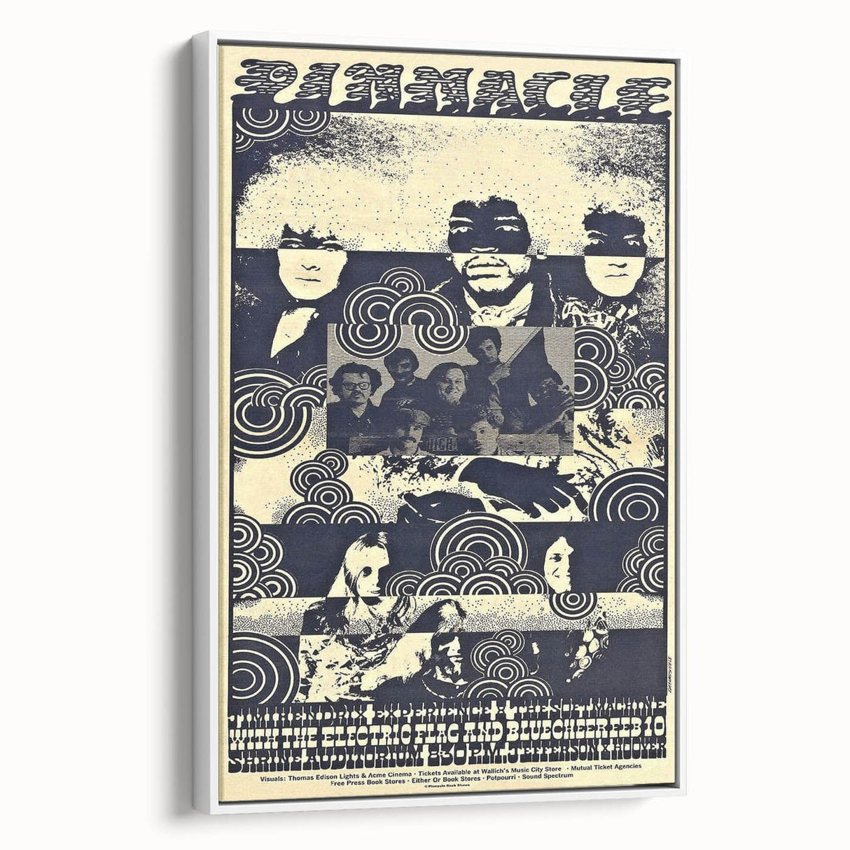 Pinnacle 1968 Concert Poster - Electric Flag & Blue Cheer
