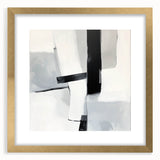Large Abstract Wall Art – Bold Black & White Vertical Canvas Print