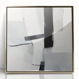 Large Abstract Wall Art – Bold Black & White Vertical Canvas Print