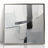 Large Abstract Wall Art – Bold Black & White Vertical Canvas Print