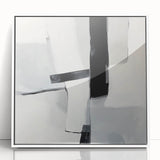 Large Abstract Wall Art – Bold Black & White Vertical Canvas Print
