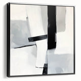 Large Abstract Wall Art – Bold Black & White Vertical Canvas Print