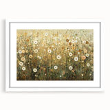 Abstract floral frame design with a white mat, showcasing vibrant colors and intricate patterns, perfect for enhancing modern home decor aesthetics.