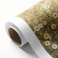 Abstract floral design on rolled canvas showcasing vibrant colors and intricate patterns, ideal for modern home decor, presented in a durable cardboard tube for safe delivery.