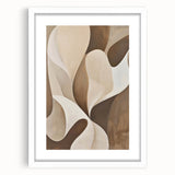 Abstract minimalist wall art framed with a white mat, showcasing a geometric design in soft pastel colors, perfect for modern home decor or office spaces.