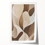 Abstract minimalist wall art print featuring soft pastel colors and geometric shapes, elegantly rolled and ready for display, perfect for modern home decor.