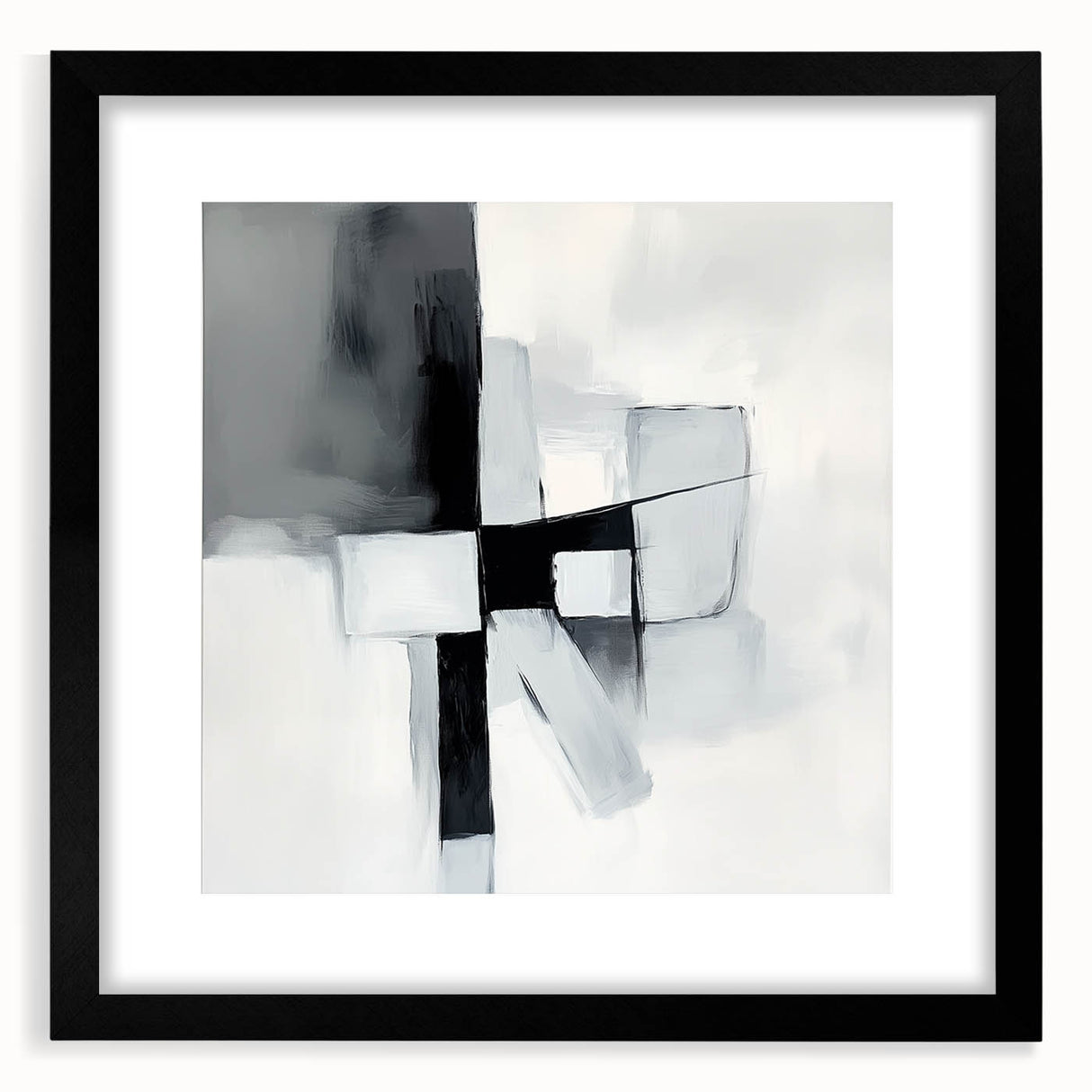 Colorful Abstract Wall Art – Black & Gray Modern Canvas Composition