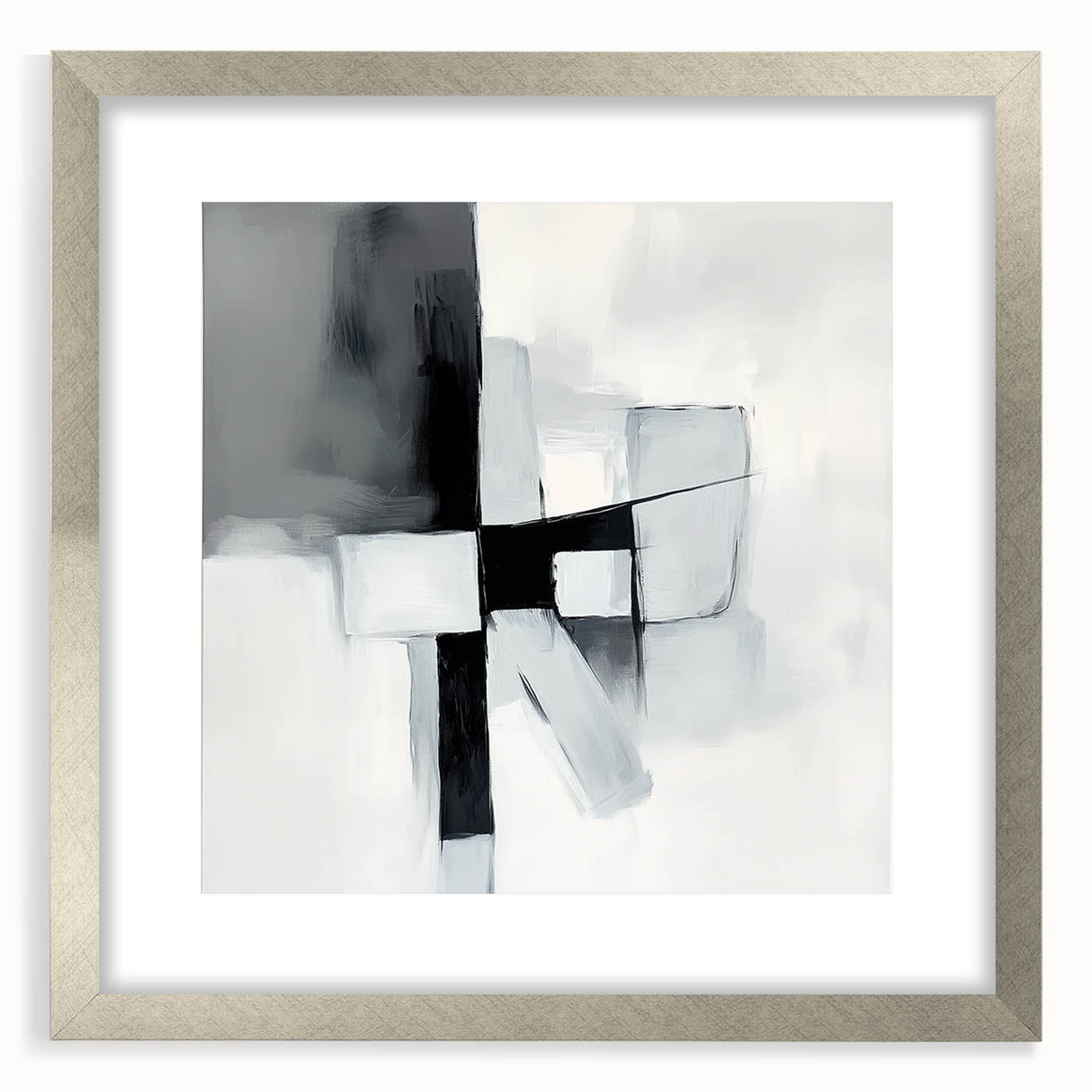 Colorful Abstract Wall Art – Black & Gray Modern Canvas Composition