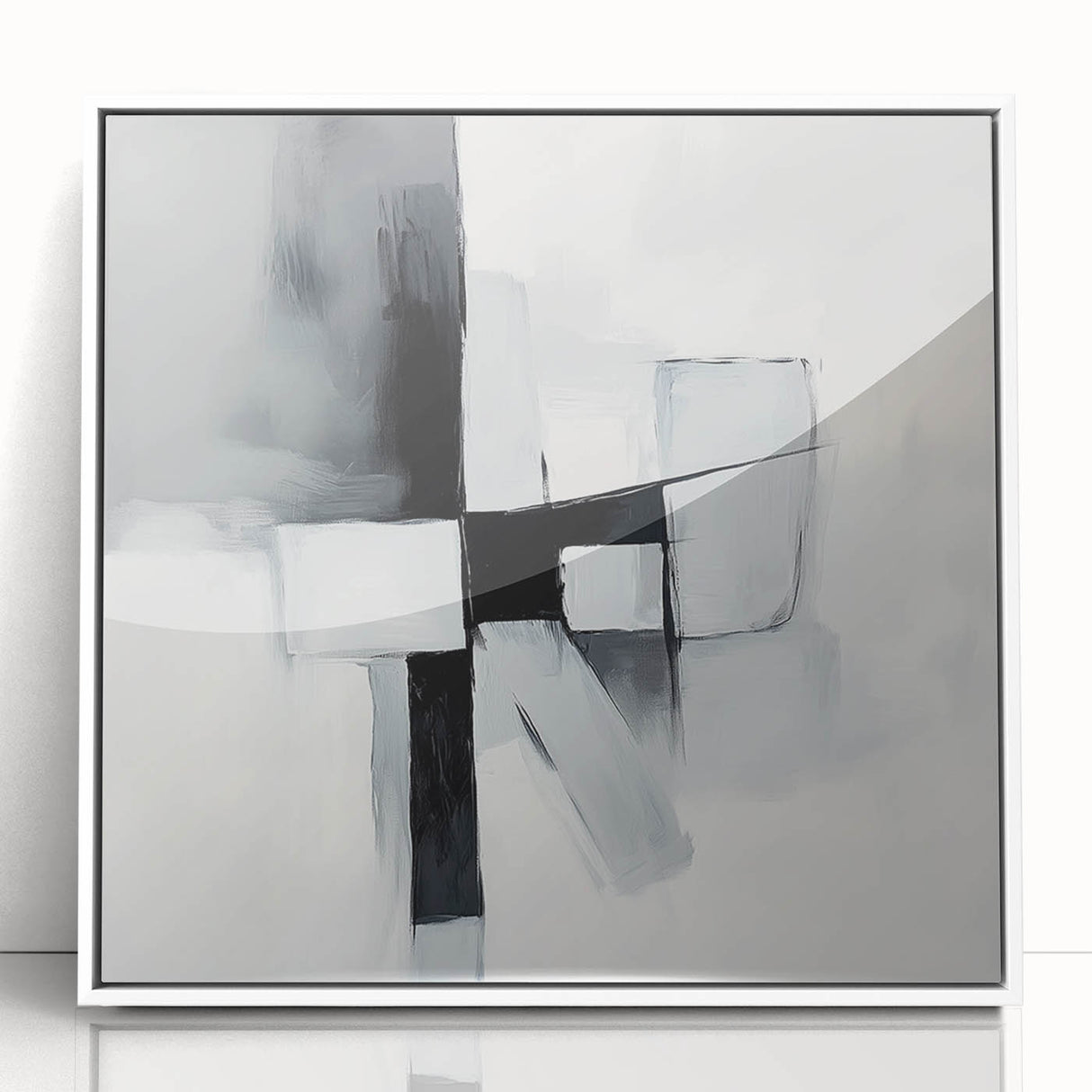 Colorful Abstract Wall Art – Black & Gray Modern Canvas Composition