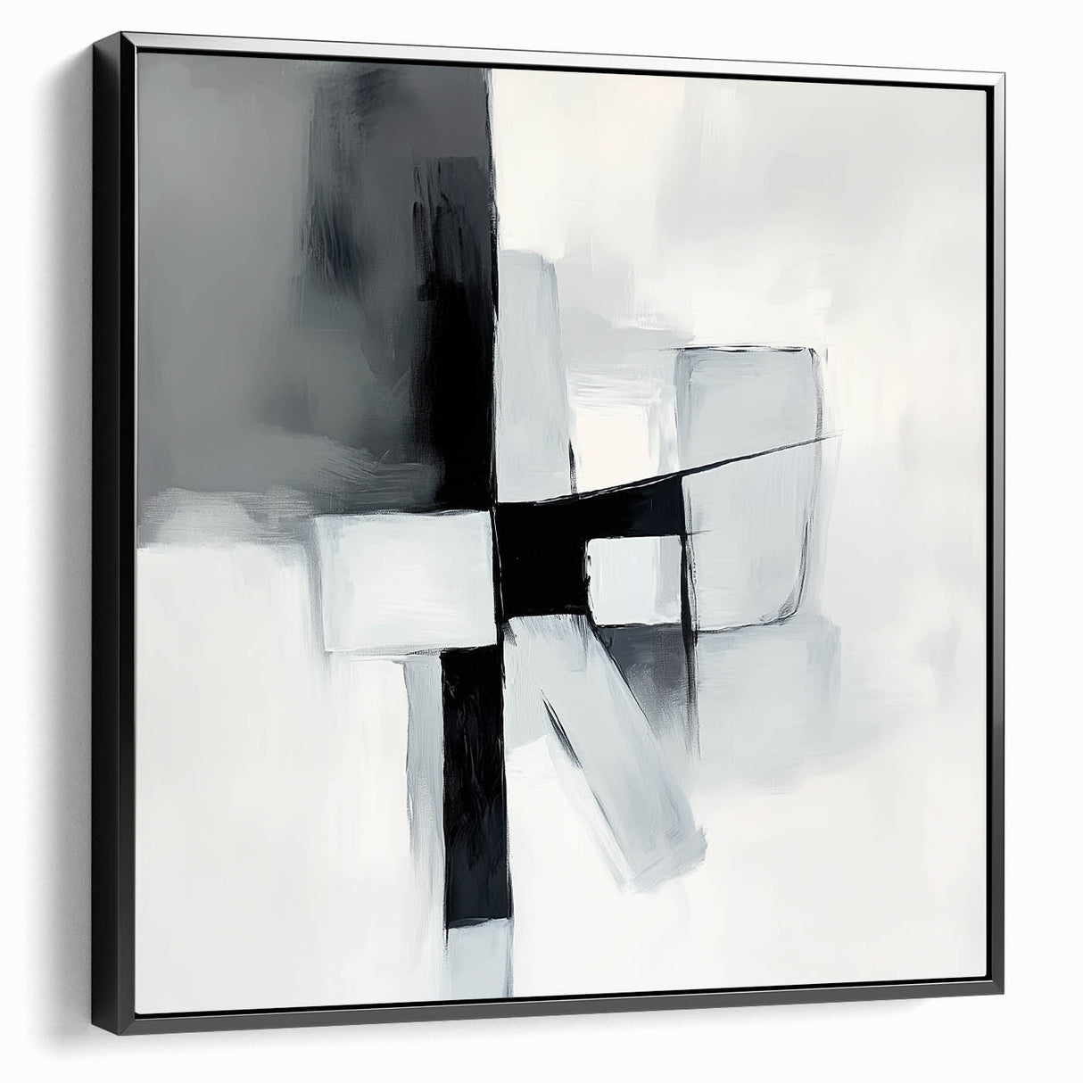 Colorful Abstract Wall Art – Black & Gray Modern Canvas Composition