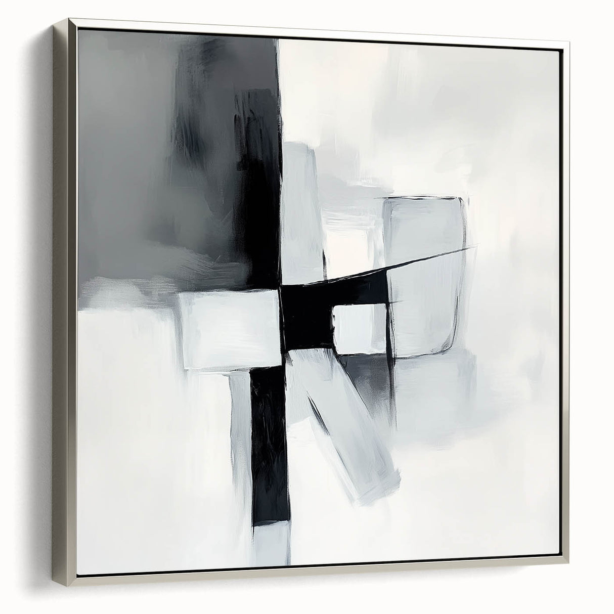 Colorful Abstract Wall Art – Black & Gray Modern Canvas Composition