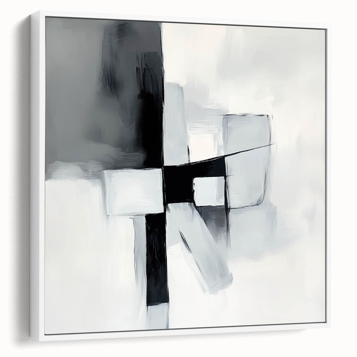 Colorful Abstract Wall Art – Black & Gray Modern Canvas Composition