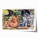 Expressionist Scene - Two Figures and a Horse by Leo Gestel | Wall Art