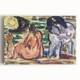 Expressionist Scene - Two Figures and a Horse by Leo Gestel | Wall Art