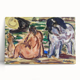 Expressionist Scene - Two Figures and a Horse by Leo Gestel | Wall Art
