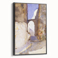 Romanticism Art: Street in Tangier by Sargent - Exotic Scenic Canvas