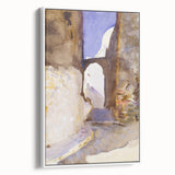 Romanticism Art: Street in Tangier by Sargent - Exotic Scenic Canvas