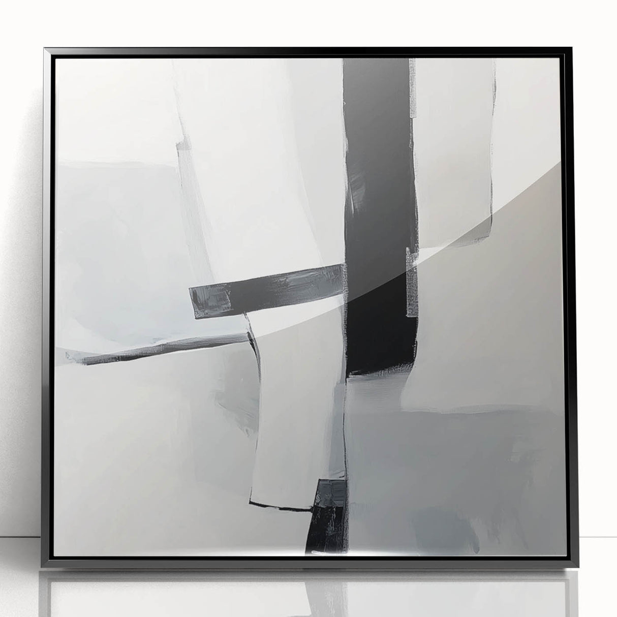 Abstract Art Prints – Bold Black & Gray Modern Minimalist Canvas