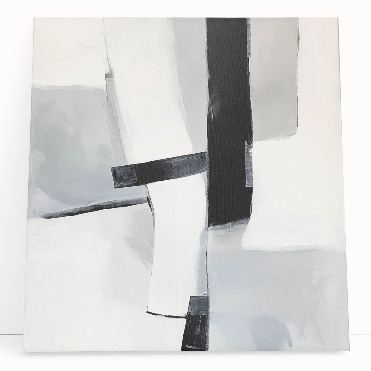 Abstract Art Prints – Bold Black & Gray Modern Minimalist Canvas