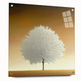 Abstract floral acrylic glass artwork displayed from a side view, showcasing vibrant colors and intricate designs, secured with decorative pins for a modern touch.