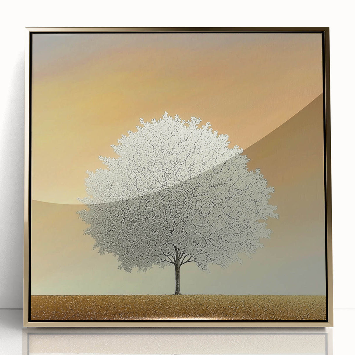 Framed acrylic wall art featuring abstract floral designs in vibrant gold and pastel colors, perfect for modern home decor. Ideal for enhancing any living space.