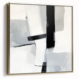 Modern Abstract Wall Art – Monochrome Balance in Black and Gray