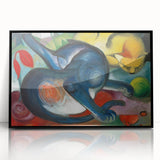 Expressionist Animal Art - Two Cats by Franz Marc | Vibrant Wall Art