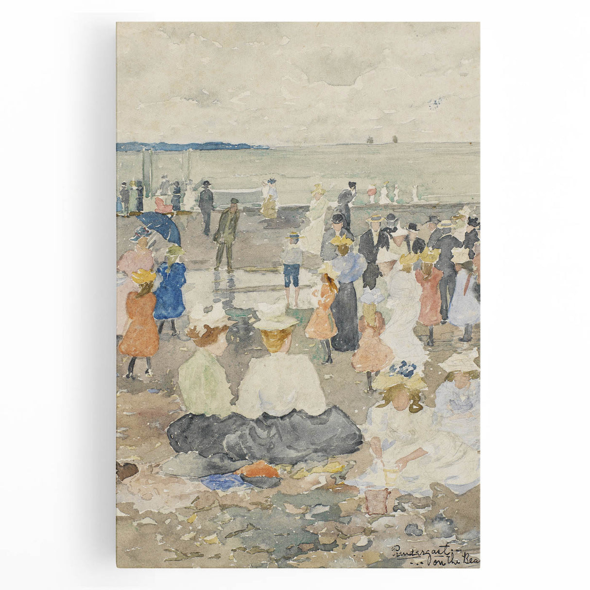 On the Beach - Vibrant Impressionist Art by Maurice Prendergast