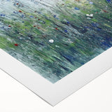 Abstract floral design on rolled canvas, showcasing vibrant colors and intricate patterns, elegantly packaged in a protective cardboard tube. Perfect for modern home decor.
