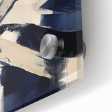 Contemporary Abstract Canvas – Navy Brushstroke Modern Wall Art