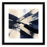 Contemporary Abstract Canvas – Navy Brushstroke Modern Wall Art