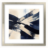 Contemporary Abstract Canvas – Navy Brushstroke Modern Wall Art