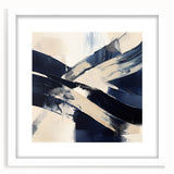 Contemporary Abstract Canvas – Navy Brushstroke Modern Wall Art