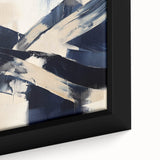 Contemporary Abstract Canvas – Navy Brushstroke Modern Wall Art