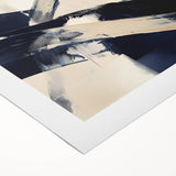 Contemporary Abstract Canvas – Navy Brushstroke Modern Wall Art
