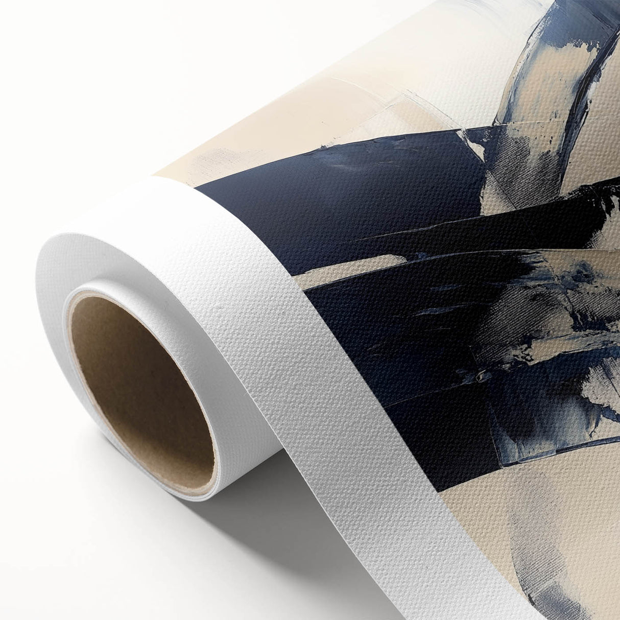 Contemporary Abstract Canvas – Navy Brushstroke Modern Wall Art
