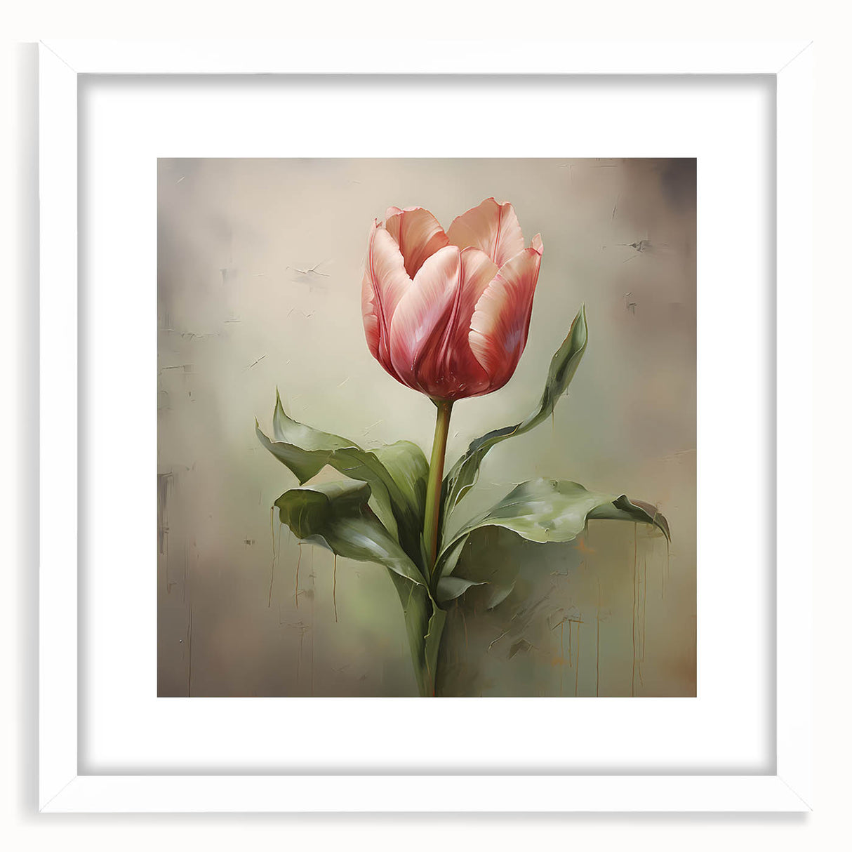 Elegant Tulip Bloom - Modern Floral Wall Art for Living Room Décor