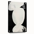 Abstract minimalist wall art piece featuring smooth acrylic glass, elegantly displayed from the side view with metal pins, perfect for modern home decor.