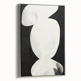 Framed abstract minimalist wall art in silver, showcasing geometric patterns and soft color gradients, perfect for modern home decor.