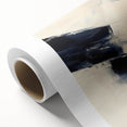 Geometric Abstract Wall Decor – Navy & Beige Angular Brush Canvas