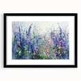 Elegant black frame showcasing an abstract floral design with a mat, perfect for modern home decor. This art piece adds a touch of sophistication to any space.