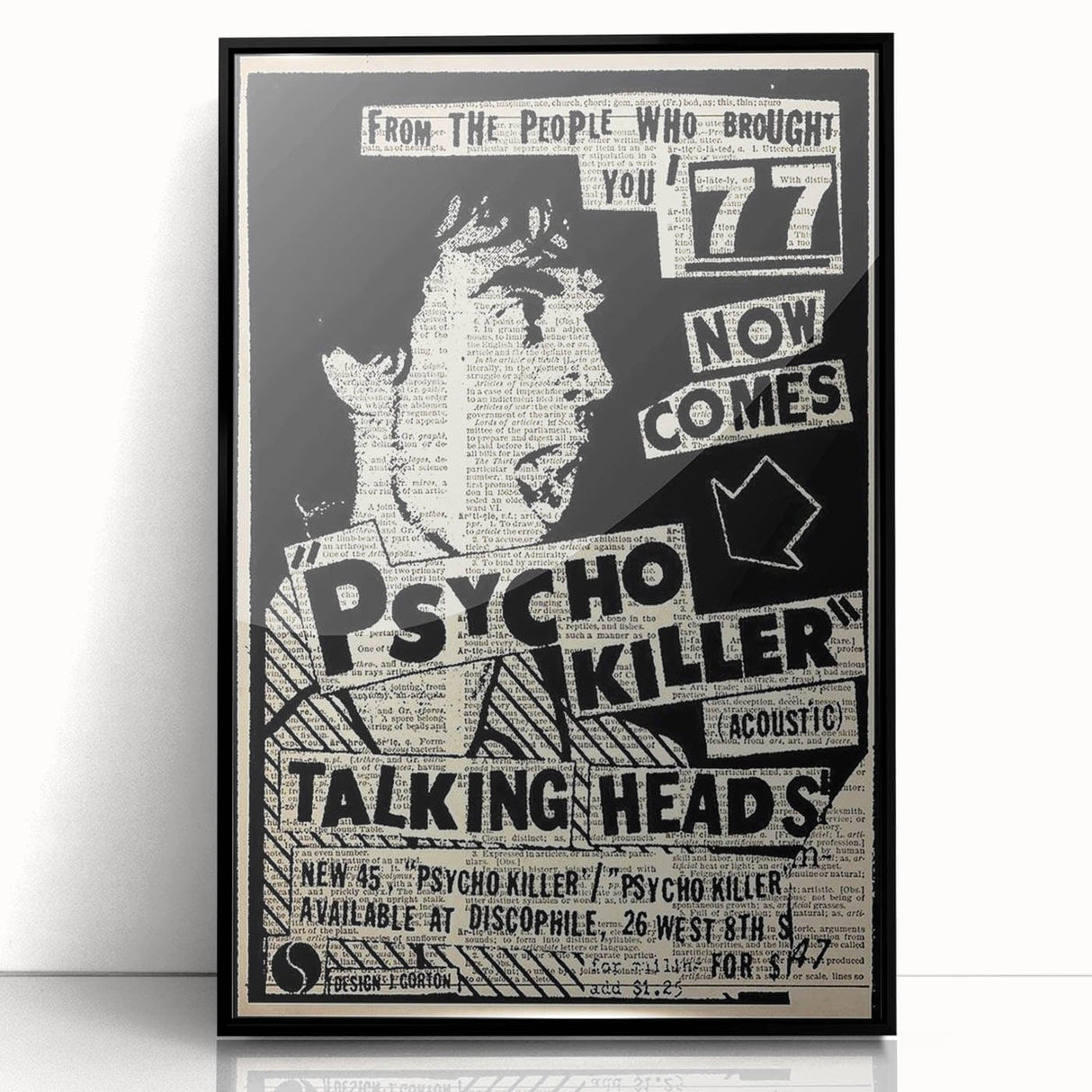 Talking Heads Psycho Killer Acoustic 1977 Concert Poster